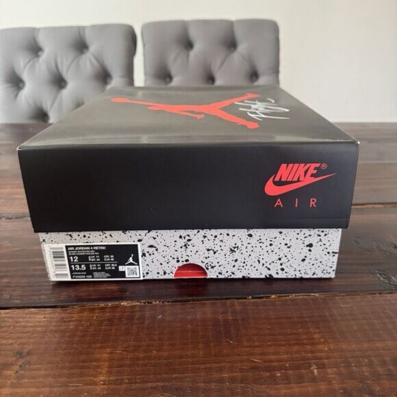 Air Jordan Retro 4 White Cement Shoes - Picture 9 of 9